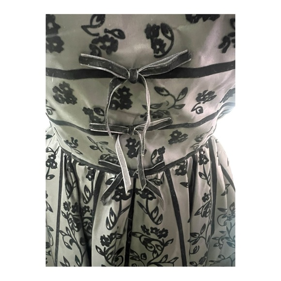 Betsey Johnson Evening Floral Print Black Velvet Pattern Fit&flare Dress Size 2 - Picture 6 of 12